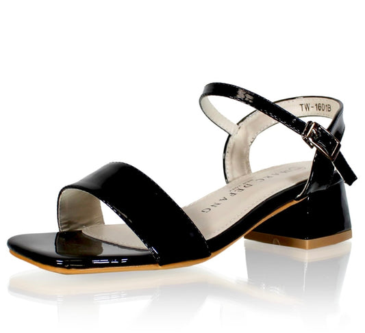 Marc Defang Black Single Strap Slingback Block Heels