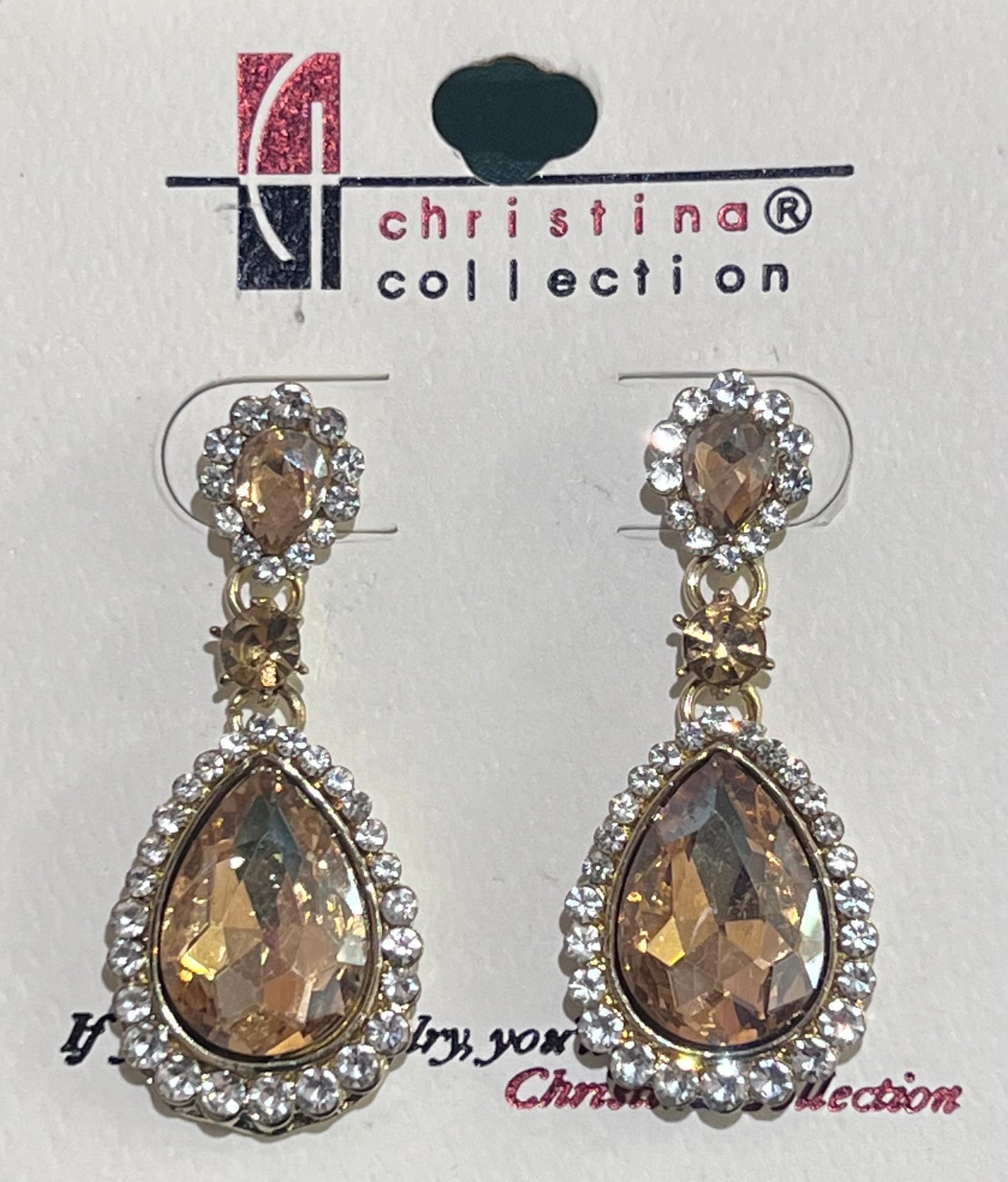 Little’s Teardrop Clear Stone Earrings