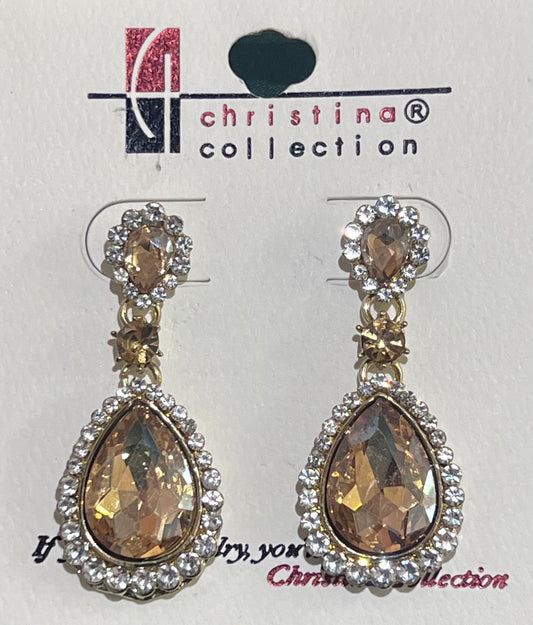 Little’s Teardrop Clear Stone Earrings