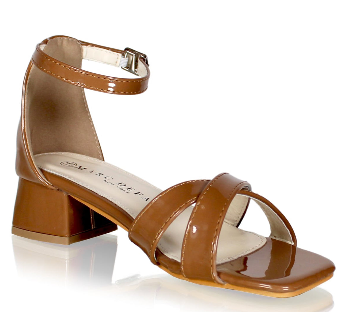 Marc Defang Girls Cross Strap Heels-Nude 2