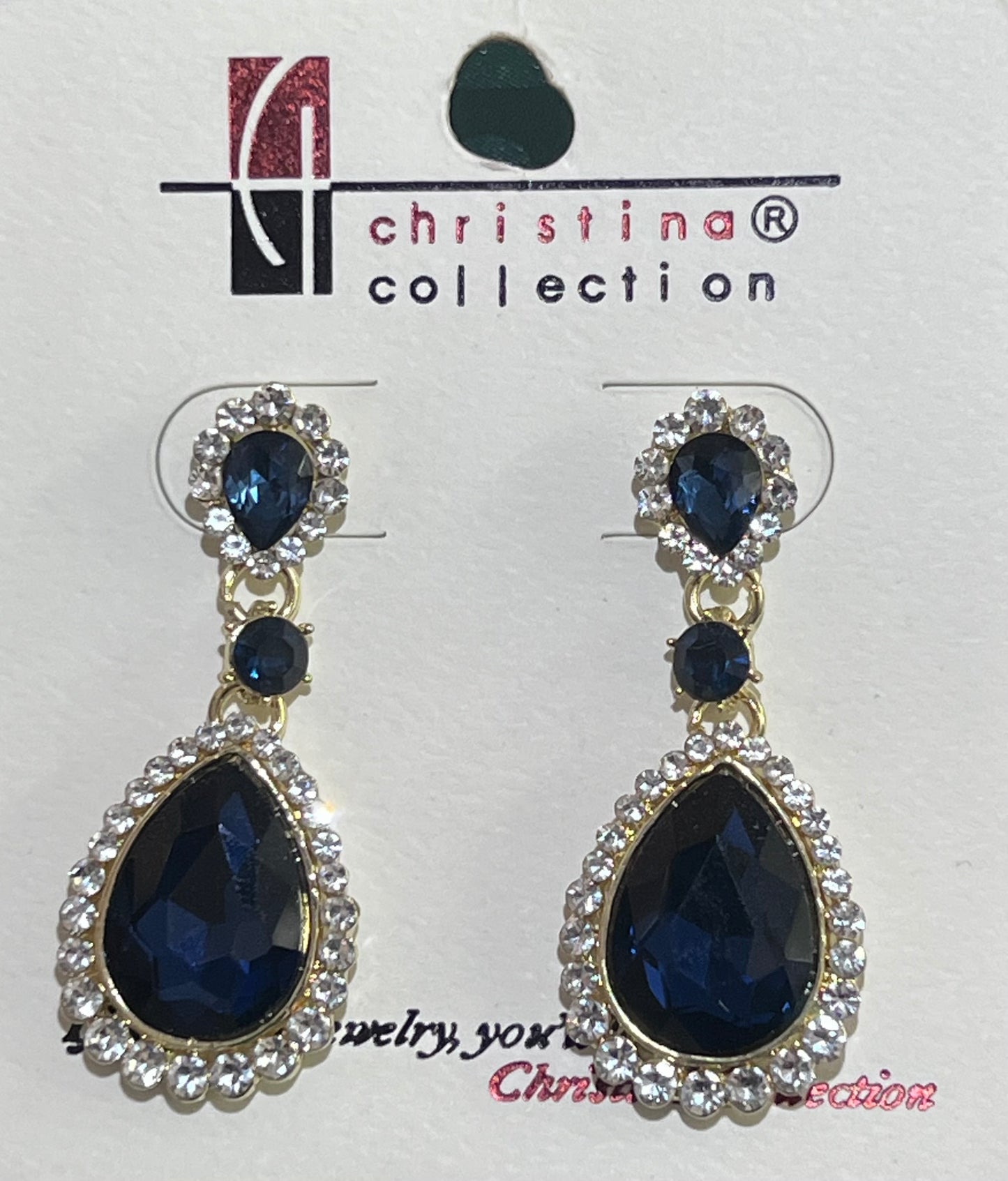 Little’s Teardrop Clear Stone Earrings