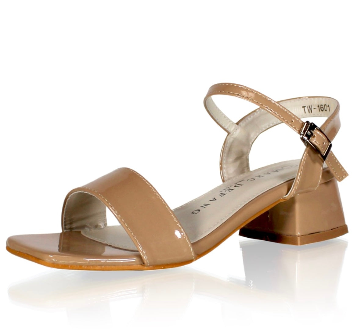 Marc Defang Nude Single Strap Slingback Block Heels