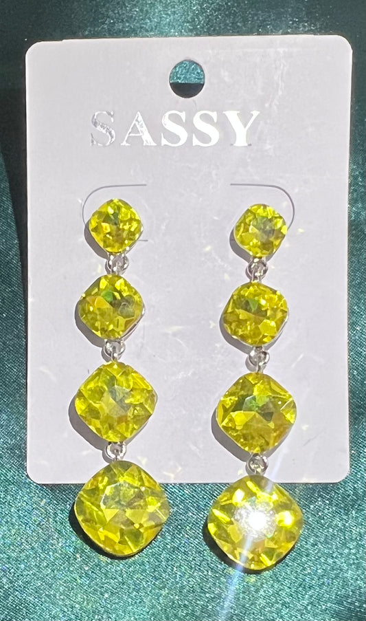 Yellow Chandelier Earrings